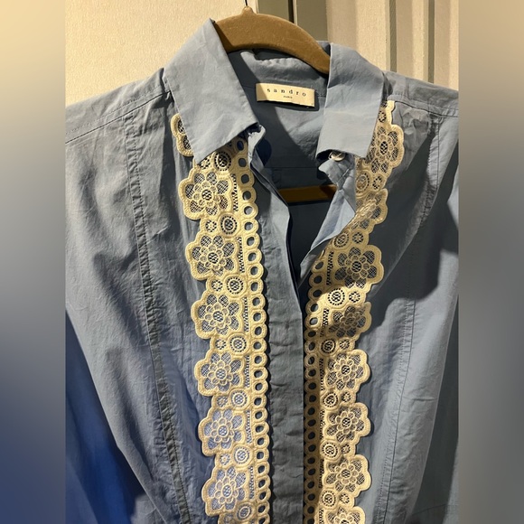 Sandro “Cox” Poplin Dress Fr 40 US 8 - Picture 9 of 13